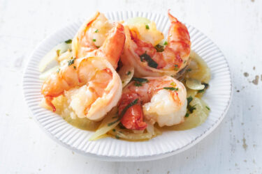 gebratene Riesengarnelen